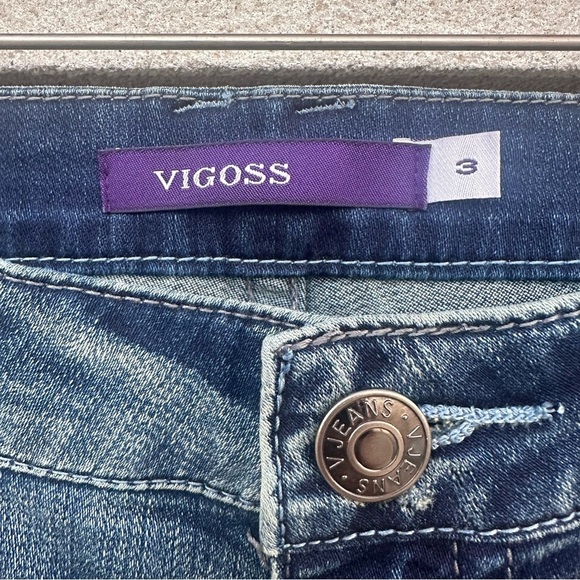 NWT Vigoss Bootcut Jeans Flap Pockets Distressed Medium Wash Y2K Size 3 - Picture 4 of 14